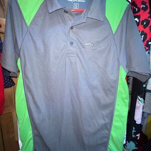 ☑️ Men's Grey & Green Image Solutions Polo Size S